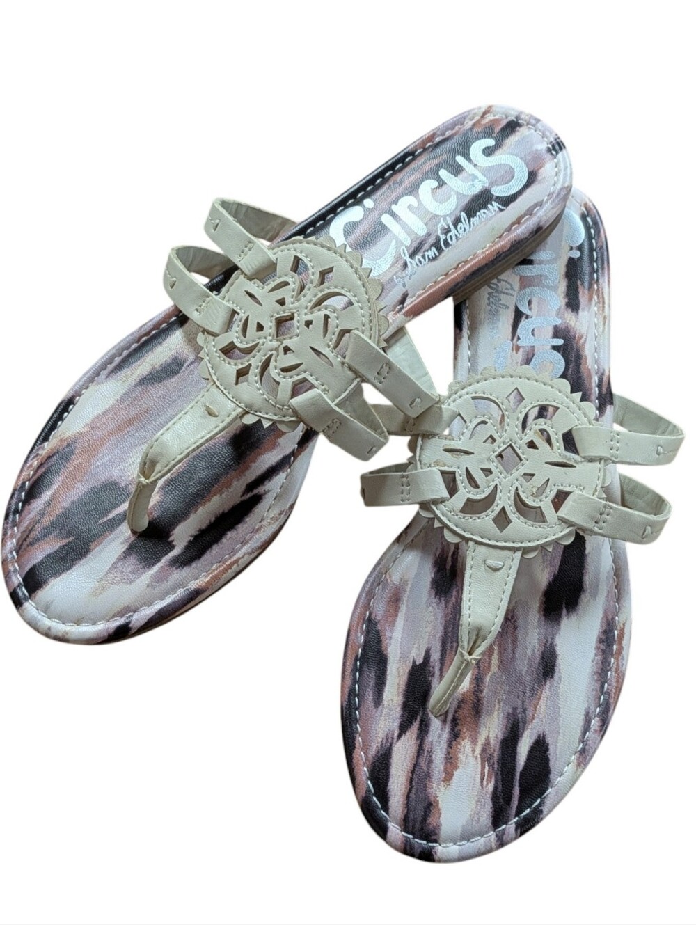 Circus by Sam Edelman Cherri Sandal Abstract Animal Print Size 6.5